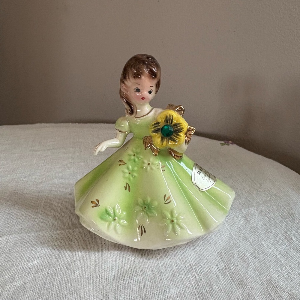 Vintage Josef Originals May birthstone Emerald Figurine